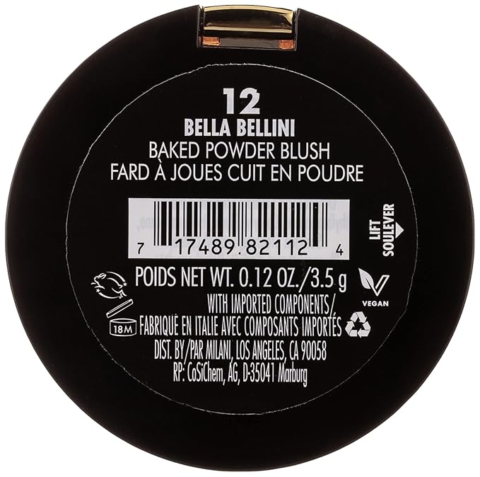 Milani Baked Blush, Powder Blush for Cheeks, Cruelty Free Makeup - Shape, Contour & Highlight Face for a Shimmery or Matte Finish - Bella Bellini-Velvo Beauty