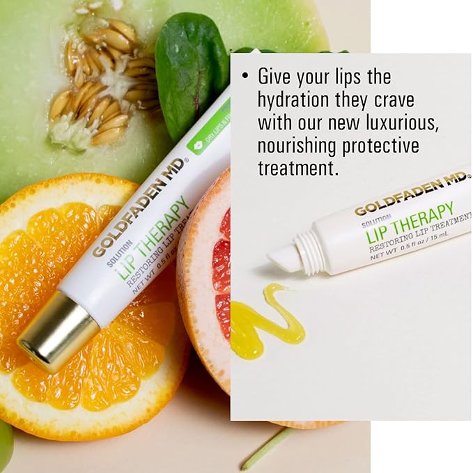 Goldfaden MD Lip Therapy | Restoring Lip Treatment | w/Peptides, Hyaluronic Acid, Fruit Berry Wax, Borage Oil, Rose Hip Oil & Vitamin E | Nourishes, Hydrates & Plumps Appearance 0.14 ﬂ oz / 4 mL-Velvo Beauty