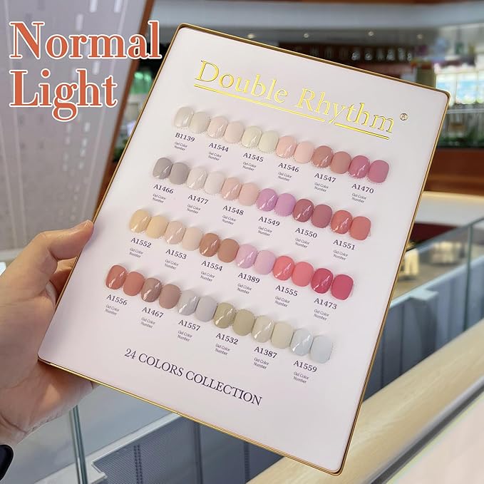 Double Rhythm 28Pcs 0.5Oz Gel Nail Polish Set Same Color Same Bottle Soak Off Gel Polish Kit Nail Art Manicure Salon DIY at Home for Women (Nude Pink Collection-T24-3)-Velvo Beauty