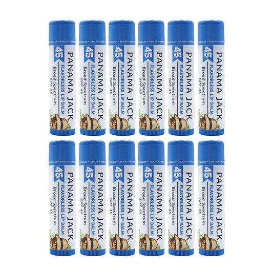 Panama Jack Sunscreen Lip Balm - SPF 45, Broad Spectrum UVA-UVB Sunscreen Protection, Prevents & Soothes Dry, Chapped Lips-Velvo Beauty