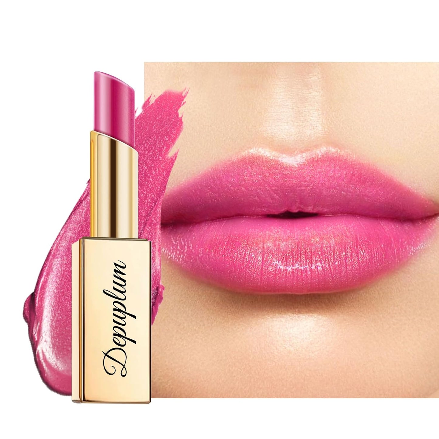 Hot Pink Lipstick Moisturizing for Women Shimmer Tinted Lip Balm Hydrating Nourishing Lip Gloss Vegan& Cruelty Free Lip Makeup, ZG110 In Love-Velvo Beauty