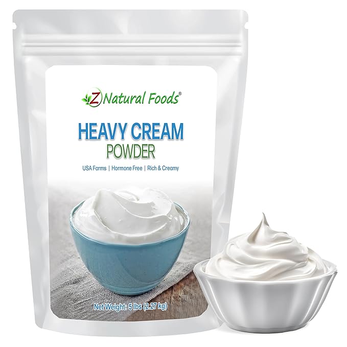 Z Natural Foods Heavy Cream Powder - Nutrient-Dense, Delicious Powdered Cream with 1-Year Shelf Life - Easy to Use & Perfect for Coffee, Baking & Recipes, Keto-Friendly, Gluten-Free, 5 lbs-Velvo Beauty