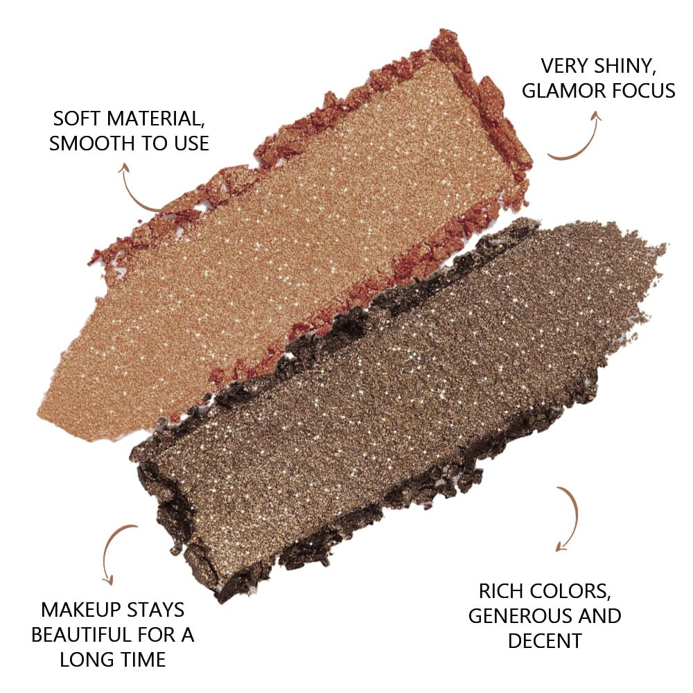 Double color eye shadow, Eyeshadows Creamy, high pigment eye makeup palette, matte shimmer metal eye shadow powder, Blendable, Ultra-Pigmented, Easy to Apply, Matte & Shimmer, (03)-Velvo Beauty