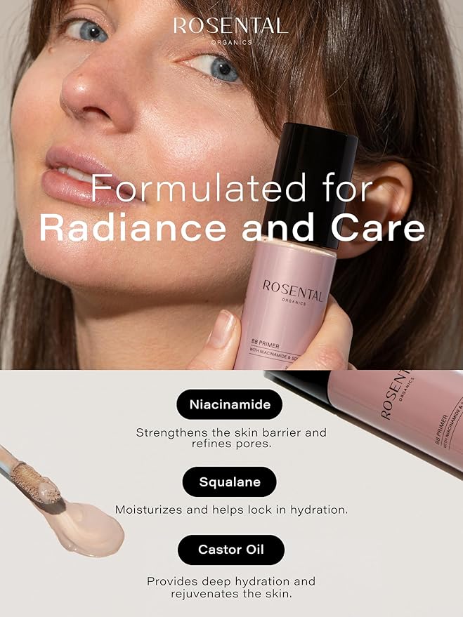 Organics BB Primer | with Niacinamide & Squalane – Pore-Refining, Illuminating, Hydrating Primer for a Fresh Glow Look and Smooth Texture, 25 ml-Velvo Beauty