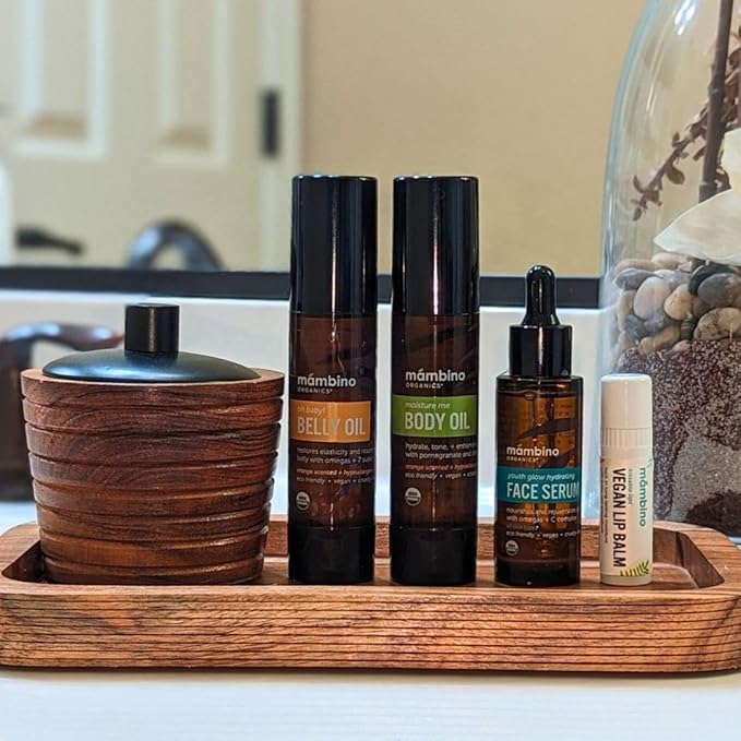 Mambino Organics Bun in the Oven Kit – All Natural Skincare Set for Pregnant Women – Anti-stretch mark, Body Moisturizer, Lip Balm Gift Pregnancy Gift Set for First time Moms-Velvo Beauty