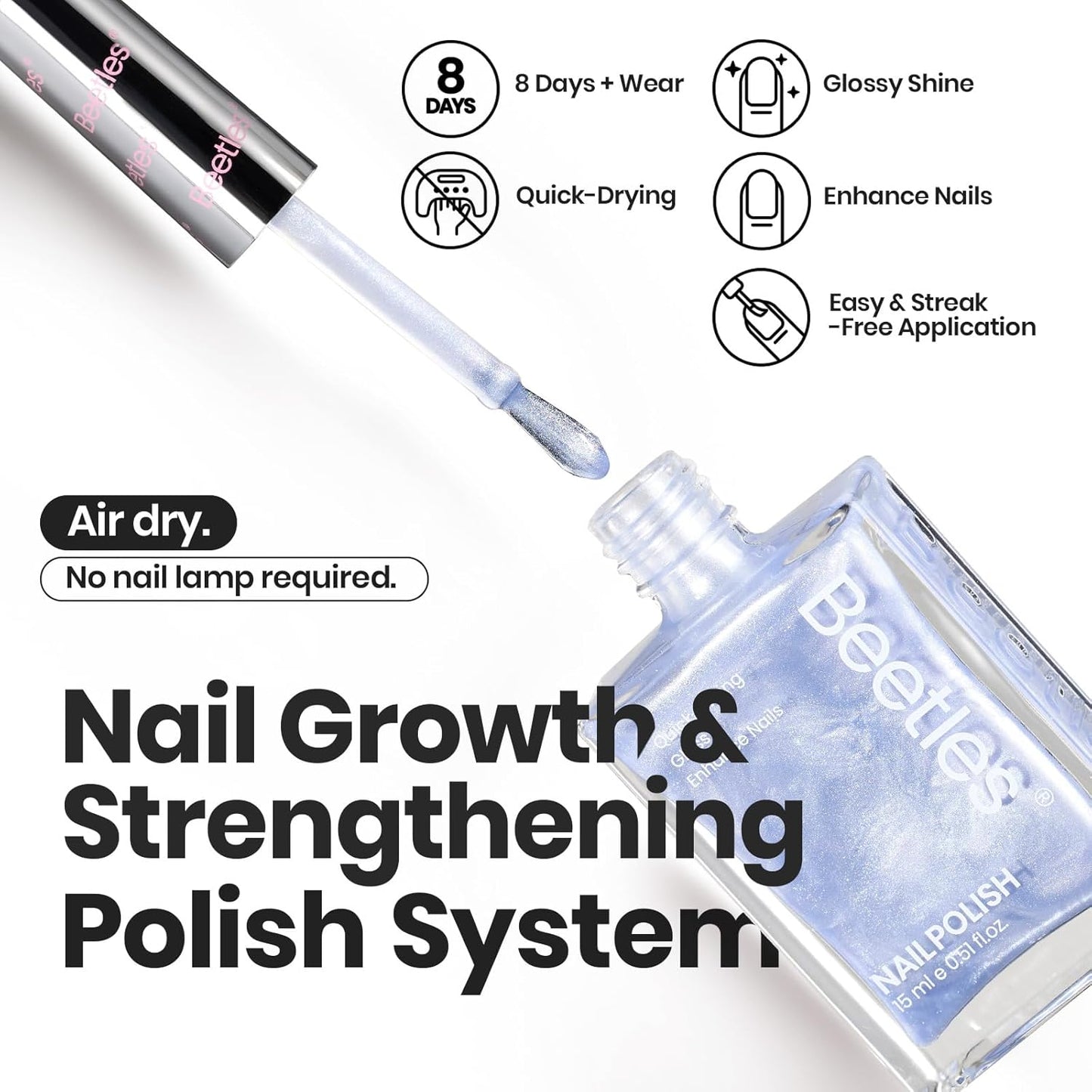 Beetles Pearl Nail Polish Set 6 Colors 15 ML Quick-drying Shimmer Glitter Pearl White Pink Blue Mermaid Nail Polish Kit, Spring Pastel Iridescent DIY Manicure Gift for Women-Velvo Beauty