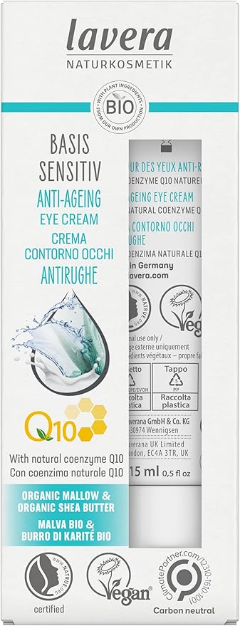Lavera Basis Sensitiv Anti-Ageing Eye Cream, 0.5 Ounce-Velvo Beauty