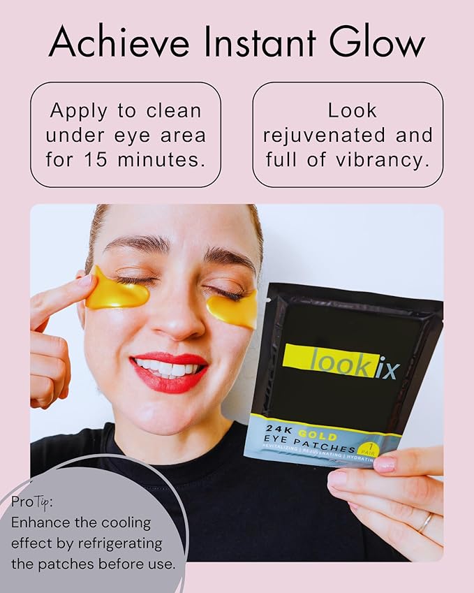 Revitalize Your Skin with 24K Gold Eye Mask - Reduce Puffy Eyes, Dark Circles, Wrinkles, and Fine Lines - 15 Pairs of Refreshing Eye Gels-Velvo Beauty