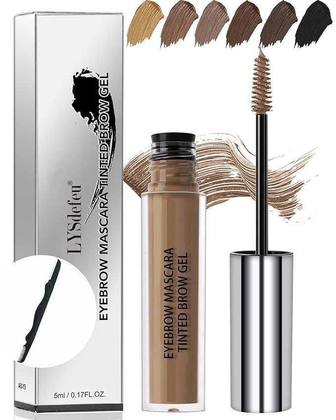 Waterproof Tinted Brow Gel- Long Lasting SmudgeProof Liquid Eyebrow Makeup, Eyebrow Mascara Tinted Brow Glue, Eye Brow Filler, Volumizing Enhance Brow Mascara,With Brow Razor,Gift for Women- 03Brown-Velvo Beauty