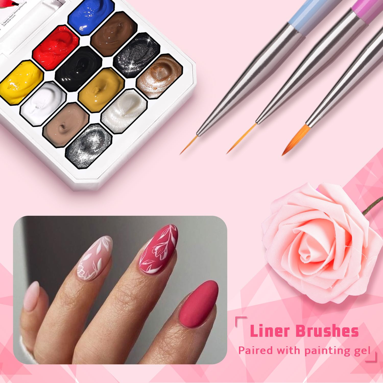Sponge Pat Paint Nail Gel, Ombre Nails Gradient Gel Nail Blush Blooming Aura Nails Drawing Stripper Floral Painting DIY Nail Art, No Wipe, UV/LED Curing (12 Colors M)-Velvo Beauty