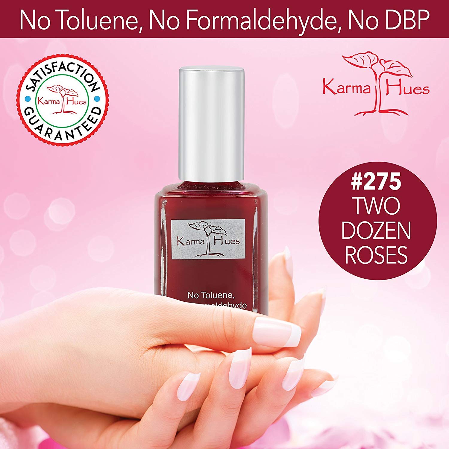 Karma Organic Natural Nail Polish-Non-Toxic Nail Art, Vegan and Cruelty-Free Nail Paint (Two Dozen Roses)-Velvo Beauty