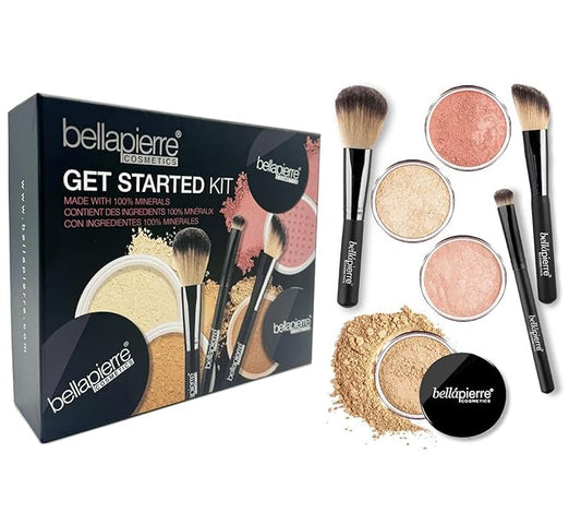 bellapierre Get Started Kit | Includes 2 Mineral Foundations, 1 Blush, & 1 Bronzer | Mineral Makeup Essentials | Non-Toxic and Paraben Free | Oil and Cruelty Free | Long Lasting Formulas – Medium-Velvo Beauty
