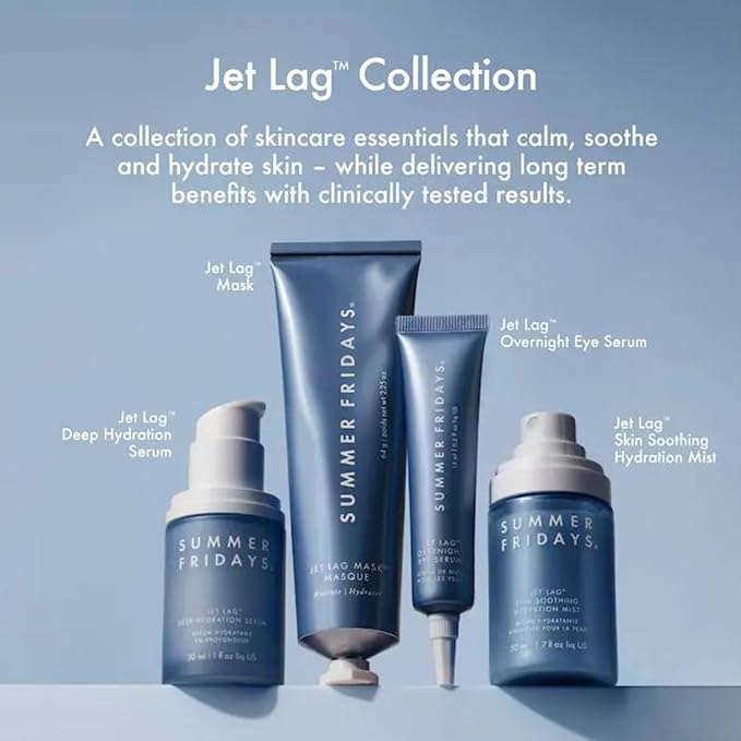Summer Fridays Jet Lag Mask Mini - Hydrating Face Moisturizer + Mask - Enriched with Hyaluronic Acid, Niacinamide, Glycerin + Antioxidants Helps Nourish Skin for a Renewed + Radiant Complexion (1 Oz)-Velvo Beauty