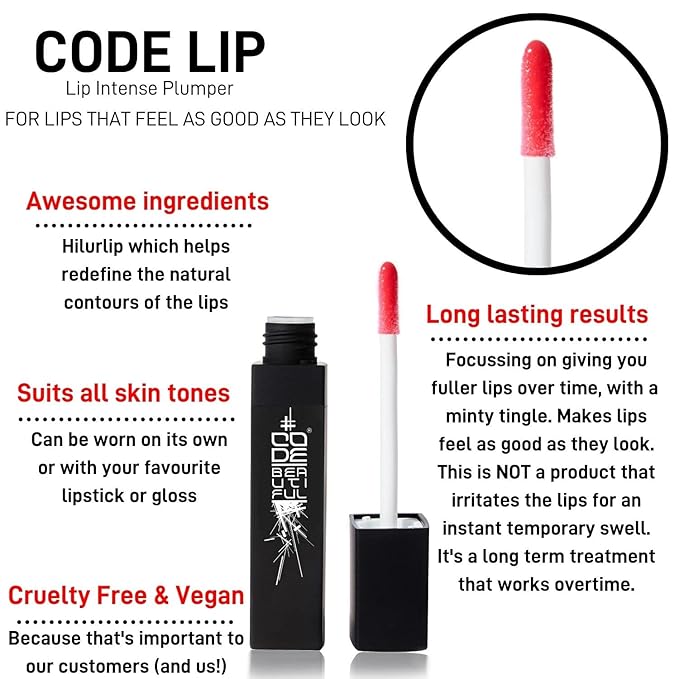 Lip Plumping Treatment Gloss for Fuller Plumper Lips | Long Lasting | Hyaluronic Acid Infused | Vegan & Cruelty Free | Lip Intense Plumper 7ml-Velvo Beauty