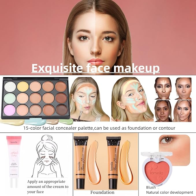 Travel Makeup Kit,Girl Makeup Kit for Girls Ages 8-12,Kids Makeup Sets for Girls 5-8,Makeup Kit for Girls,Makeup Sets For Women Full Kit,Makeup Set for Kids,Suitable for Beginners,Teens-Velvo Beauty