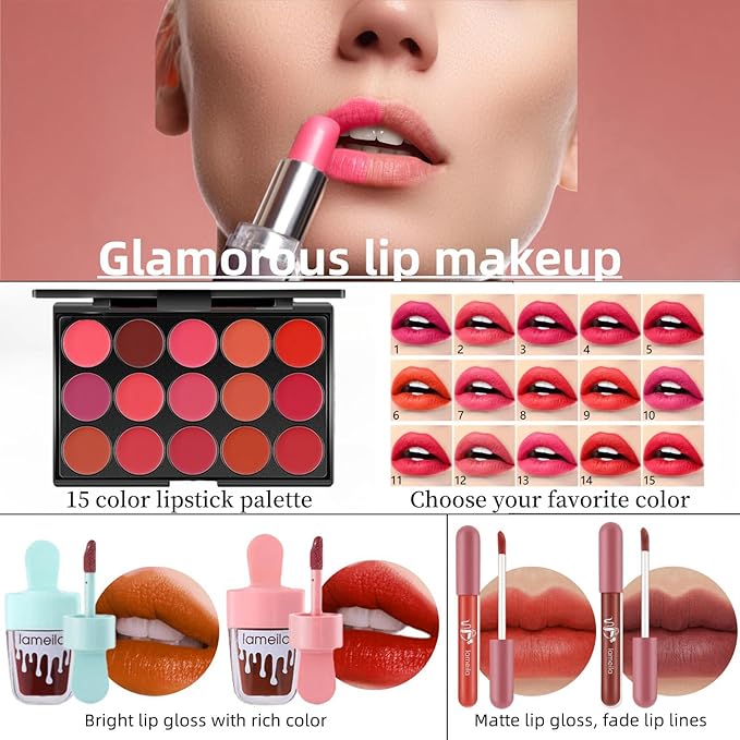 Travel Makeup Kit,Girl Makeup Kit for Girls Ages 8-12,Kids Makeup Sets for Girls 5-8,Makeup Kit for Girls,Makeup Sets For Women Full Kit,Makeup Set for Kids,Suitable for Beginners,Teens-Velvo Beauty