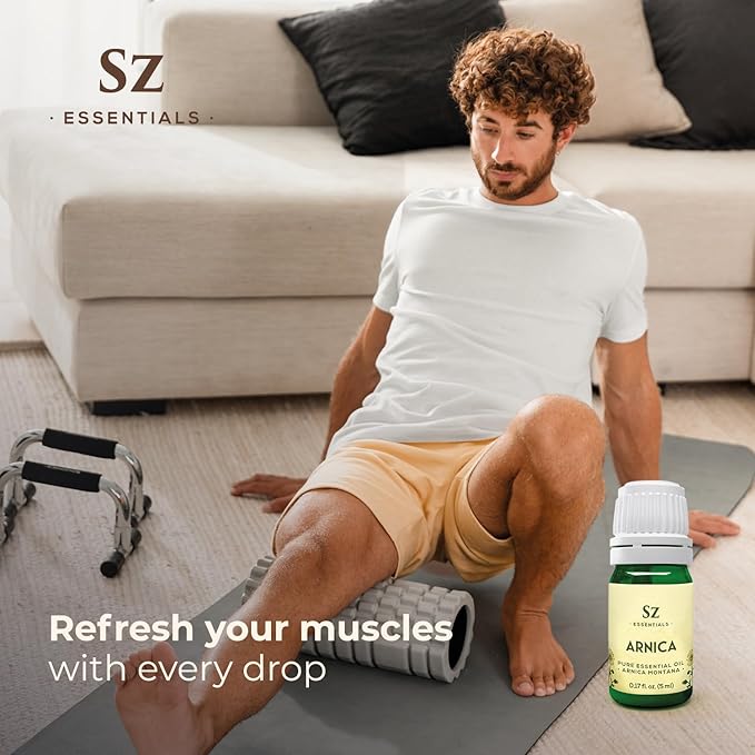 Arnica Essential Oil (Arnica Montana) – Therapeutic Grade, 100% Pure & Undiluted with Fresh Herbal Aroma for Soothing Relief, Aromatherapy, Muscle Recovery & Skin Care - Vegan 0.17 oz-Velvo Beauty