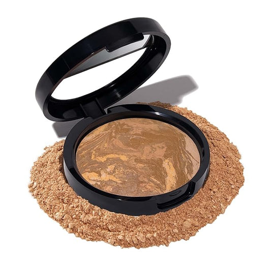 LAURA GELLER NEW YORK Award-Winning Baked Balance-n-Brighten Color Correcting Powder Foundation - Sand - Buildable Light to Medium Coverage - Demi-Matte Natural Finish-Velvo Beauty