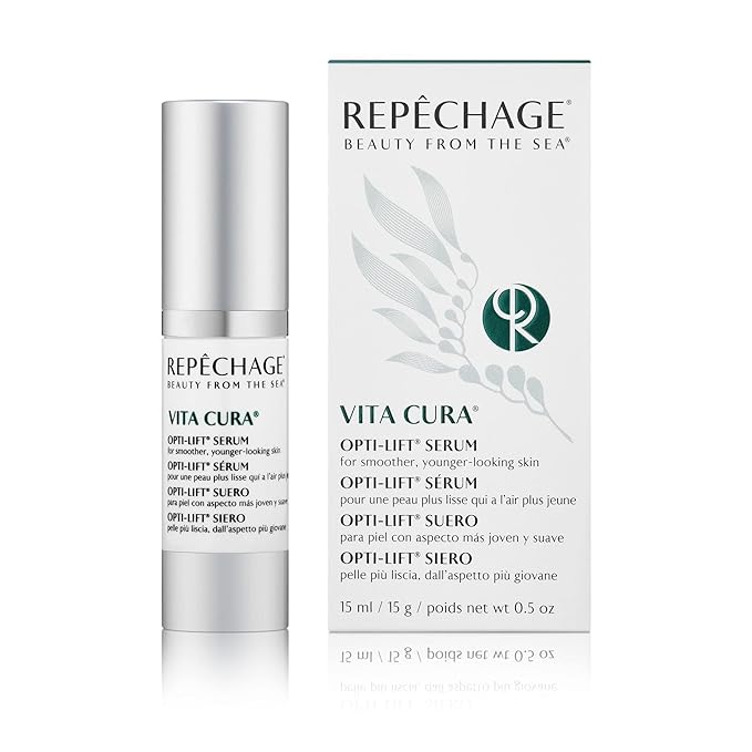 Repechage Vita Cura Opti-Lift Serum - Anti Aging Eye Contour Lifting Effect to Smooth Out Look of Wrinkles and Crow's Feet with Almond Protein, Seaweed Extracts, and Peptides, 15ml /0.5fl oz.-Velvo Beauty