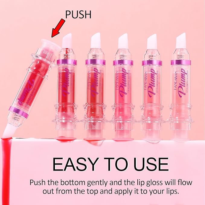 Natural Spicy Lip Plumping Booster Lip Plumping Oil, Lip Plumper Gloss, Ultra-Hydrating & Nourishing Plump and Pout Lip Plumper, Glossy Finish Fuller Lip Plumping Lip Gloss for Women Girls(3PC)-Velvo Beauty