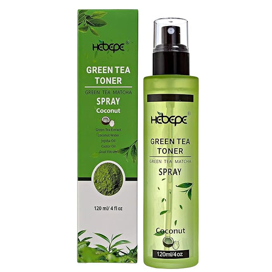 Green Tea Matcha Facial Toner Mist with Coconut Water, Refreshing, and Soothing Face Toner, with Jojoba Oil, Castor Oil, Snail Filtrate,120ml-Velvo Beauty