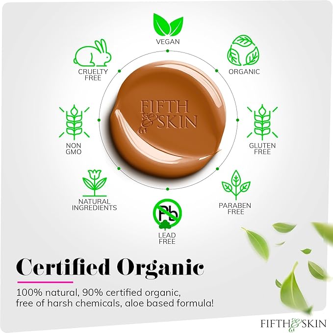 Fifth & Skin: Better’n Ur Skin Liquid Foundation (MOCHA LATTE) - Natural, Organic, Vegan, Cruelty-Free - Gluten-Free Beauty with Buildable Coverage and Palm-Free Luxury - 1 oz-Velvo Beauty