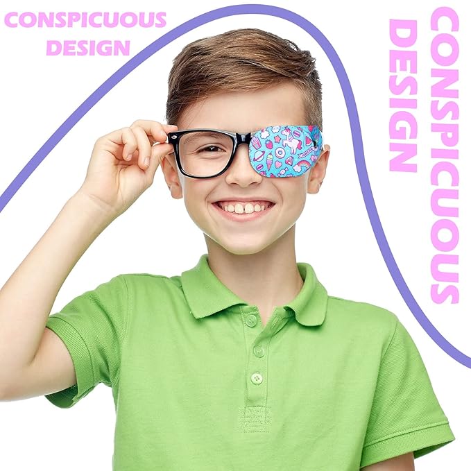 Newcotte 12 Pcs Eye Patch for Kids Girls Boys Reusable Eye Patch for Glasses over the Lens Colorful Eye Patch Toddler Eye Patch Adorable Kids Eye Patches Assorted Eye Patch Cover (Graceful)-Velvo Beauty