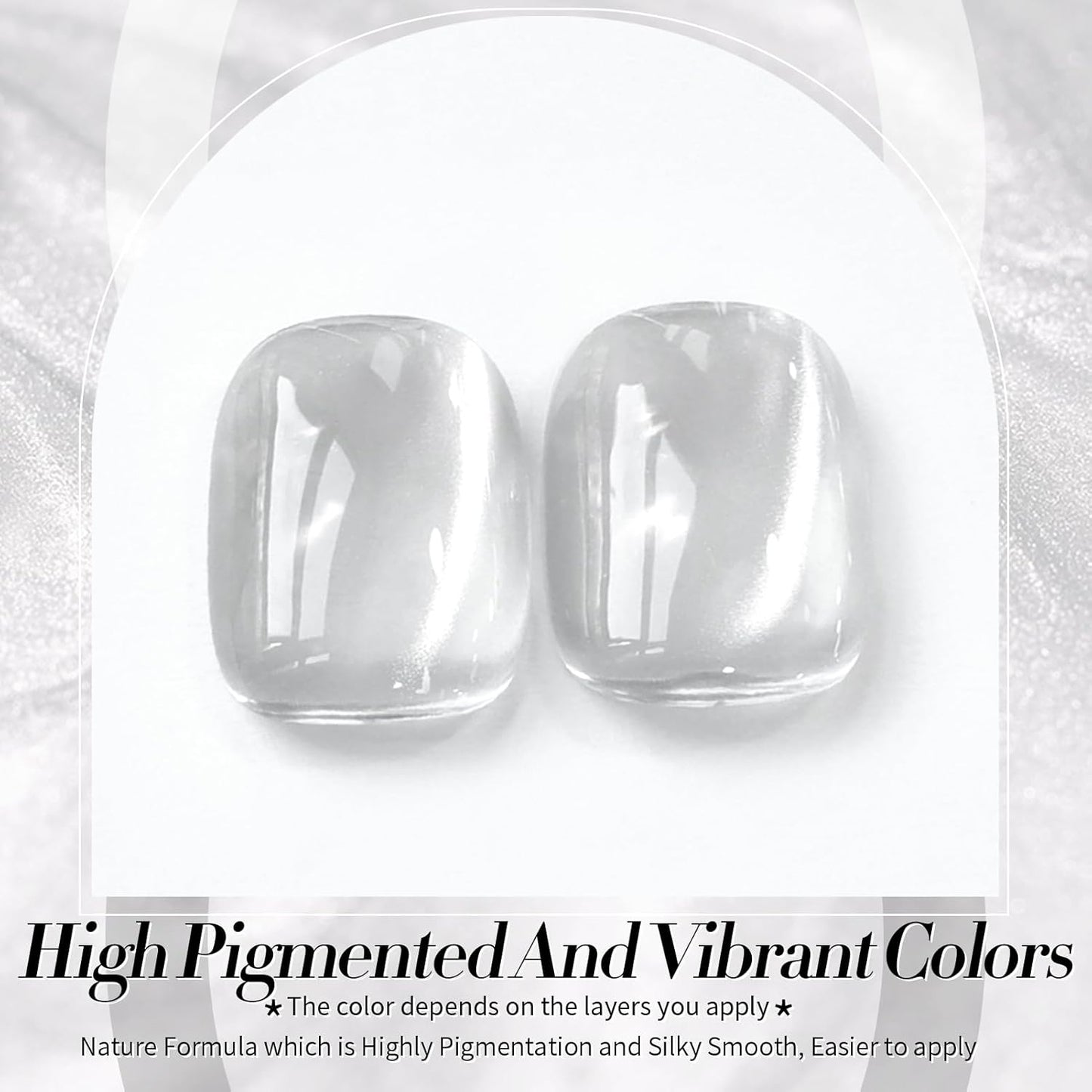 BORN PRETTY Silver Cat Magnetic Eye Gel Nail Polish Crystal Glass Cat Magnetic Shimmer Gel Polish Glass Magnetic Gel Gift 15ML-Velvo Beauty