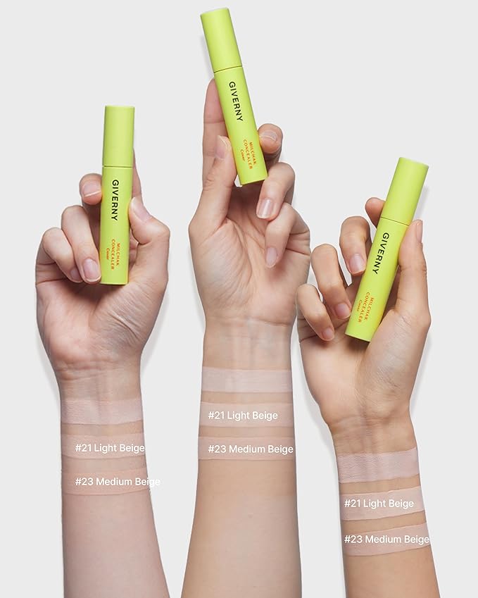 GIVERNY Milchak Cover Concealer - Makeup Blemish & Acne Concealer - For Freckles, Spots & Under Eye Circles - Lightweight and Non-Sticky Foundation Concealer, 0.3oz. (#21 Light beige)-Velvo Beauty