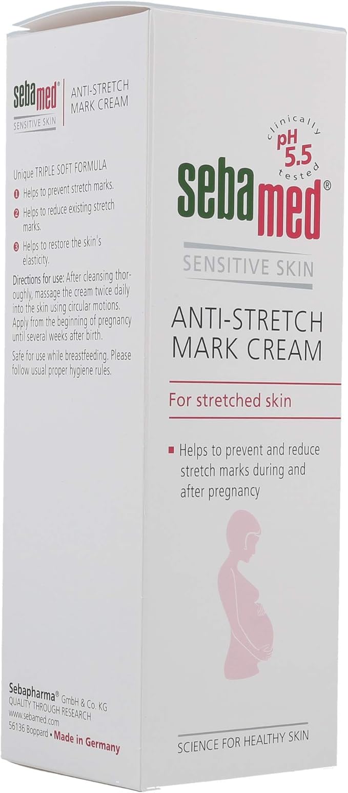 Sebamed Anti-Stretch Mark Cream Stretch Mark Cream - for Pregnancy Stretch Mark & Prevention Oil - Stretch Mark Removal Cream for Pregnant Women, Mothers - Safe for All Ages & Skin Types-Velvo Beauty