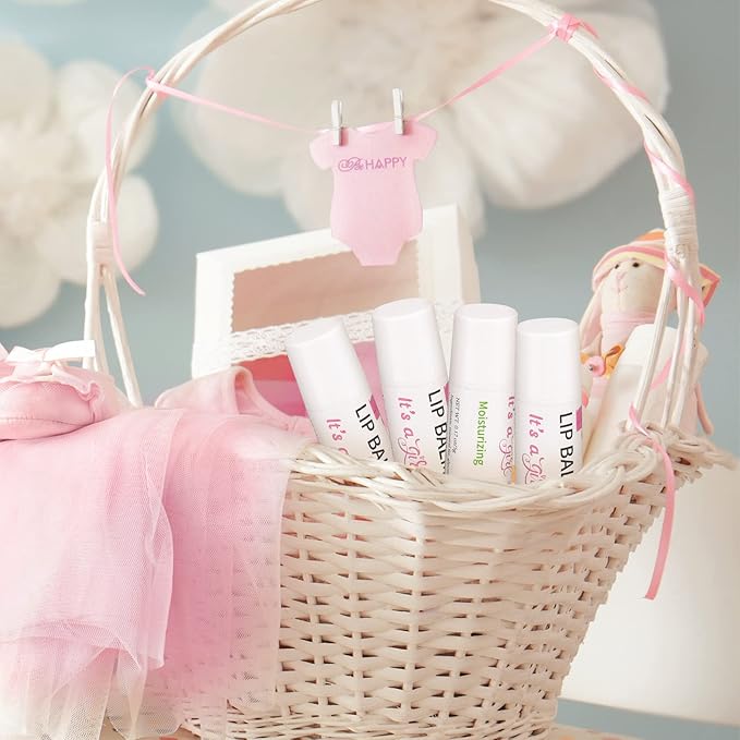 50 Pcs Pink Elephant Favors Baby Shower Lip Balm Party Supplies Bulk for Girls Guests It's a Girl Baby Shower Gifts Gender Reveal Favors Prizes Souvenirs Winners Thank You Appreciation Gifts-Velvo Beauty