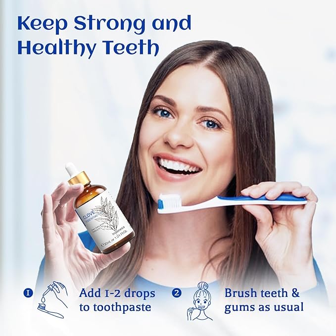 HIQILI 1 Fl Oz Clove Oil for Teeth and Gums, Oral Care, DIY Clean Spray, Aromatherapy, 100% Pure Natural Premium - 30ml-Velvo Beauty