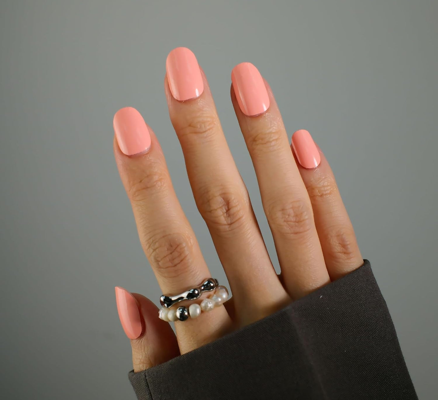 Nail Polish Strips, 32PCS Salon Quality Wraps, Long Lasting Gel Nail Stickers for Women Easy Apply& Remove (Rose Pink)-Velvo Beauty