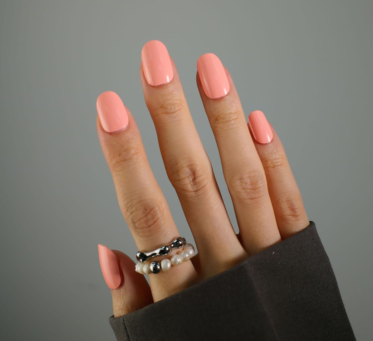 Nail Polish Strips, 32PCS Salon Quality Wraps, Long Lasting Gel Nail Stickers for Women Easy Apply& Remove (Rose Pink)-Velvo Beauty