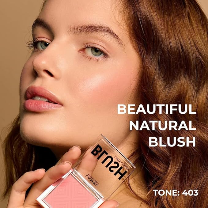 Lamel Coral Blush Cheek Color Mini - Blendable Natural Blush Powder - Enhances & Defines Shapes & Features - Shading & Contouring Powder Blush - 4 Universal Shades - № 403 (Coral) - 3.8g / 0.13 oz-Velvo Beauty