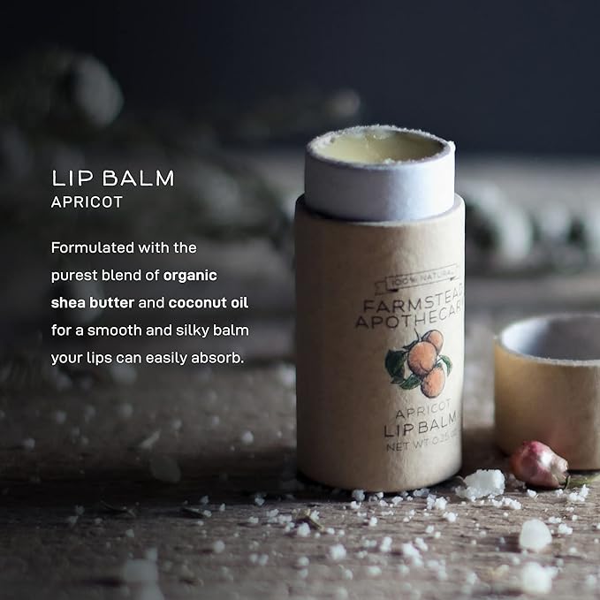Farmstead Apothecary, Lip Balm Apricot, 0.25 Ounce-Velvo Beauty