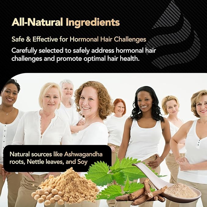 Hair Growth Vitamins for Women with Biotin, Collagen Peptides, Vitamin C & Omega-3 – 90 Capsules – Hair Supplements for Menopause & Postpartum – Hormonal Balance Support & Thicker Hair for Women-Velvo Beauty