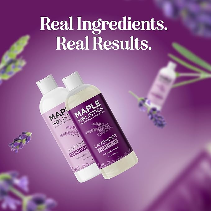 Aromatherapy Lavender Shampoo and Conditioner Set - Paraben and Sulfate Free Shampoo and Conditioner for Women with Chamomile Panthenol Jojoba Oil plus Cleansing and Calming Lavender Essential Oil-Velvo Beauty