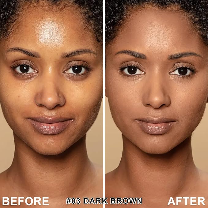 Mushroom Head Air Cushion CC Cream Foundation - Moisturizing Concealer for Even Skin Tone - Makeup Base Primer (#03 Brunet Brown)-Velvo Beauty