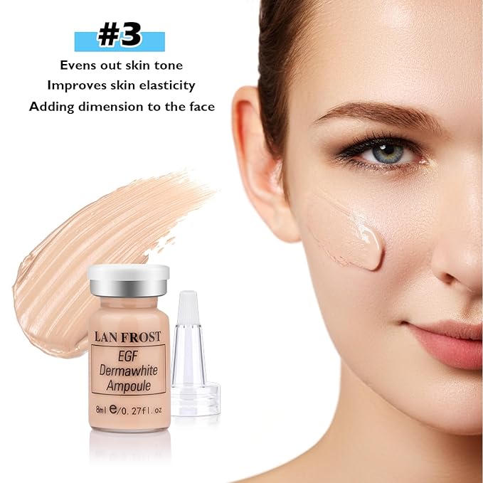 BB Facial Glow Serum Starter Kit Hyaluronic Acid Essence Foundation Skin Care Kit 0.27oz 12 Vials, Combined With Niacinamide and Peptides To Brighten Skin Tone Anti-Aging Foundation Light Rose #3-Velvo Beauty