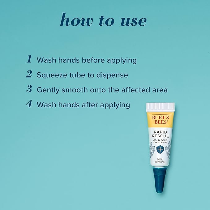 Burt's Bees Cold Sore Treatment and Medicated Lip Balm, College Back to School Dorm Essentials, With Menthol and Eucalyptus Oil, Natural Origin Skincare, 2 Tubes, 0.07 oz./0.15 oz.-Velvo Beauty