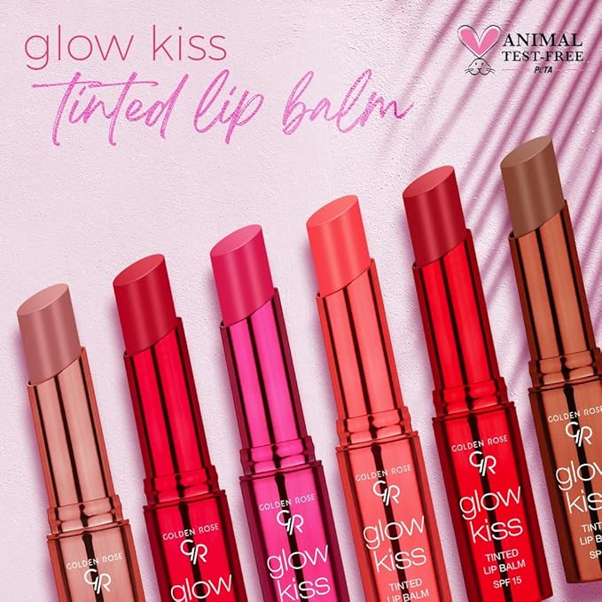 Golden Rose Cosmetics Glow Kiss Tinted Lip Balm with SPF15, Vegan Formula (Choco Cake)-Velvo Beauty