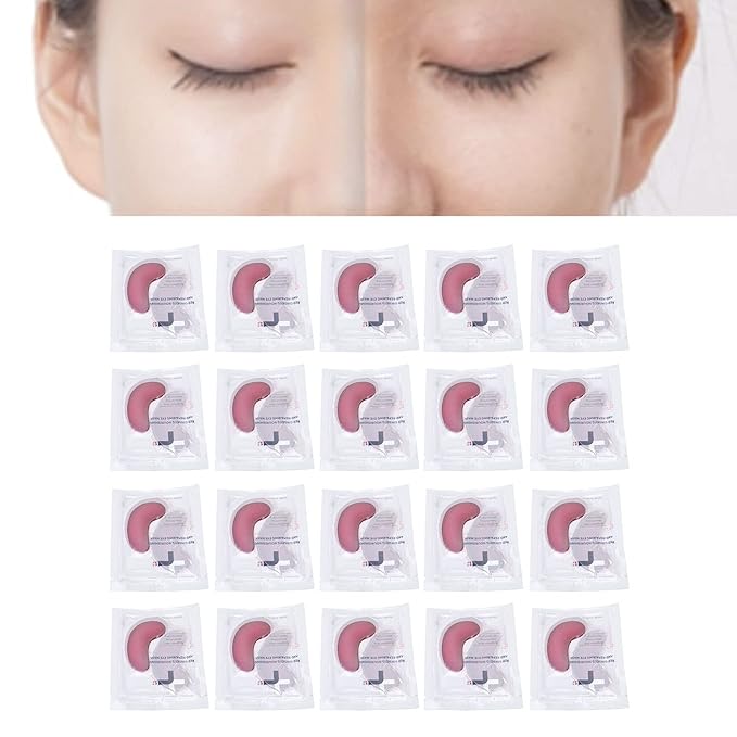 Eye Patches, 20PCS Red Ginseng Repair Eye Moisturizing Nourishing Eye Patch Firming Pad Dark Circles Crystal Collagen 3g for Wrinkles, Puffy Eyes-Velvo Beauty