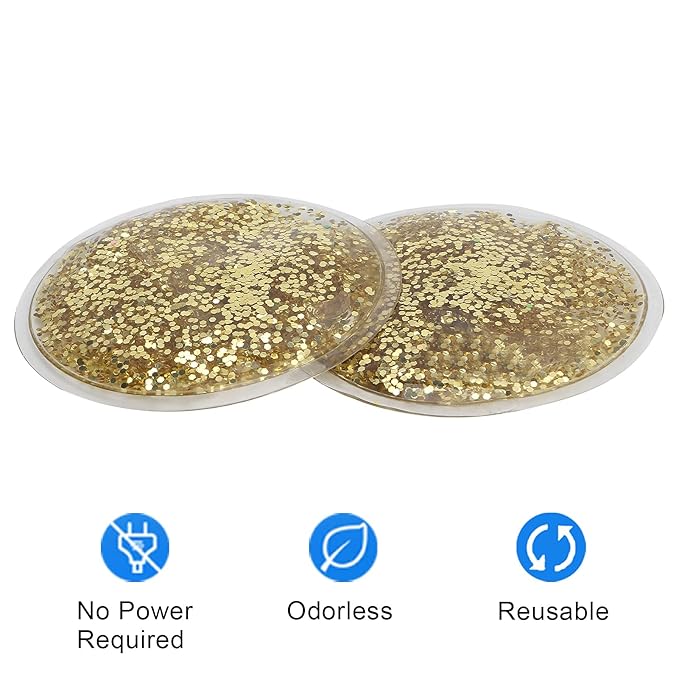 Gel Eye Pack, Hot Cold Compress Eye Gel Ice Packs Reusable Cooling Eye Cover for Dark Circles Puffiness Cold Eye Girl Women(Gold)-Velvo Beauty