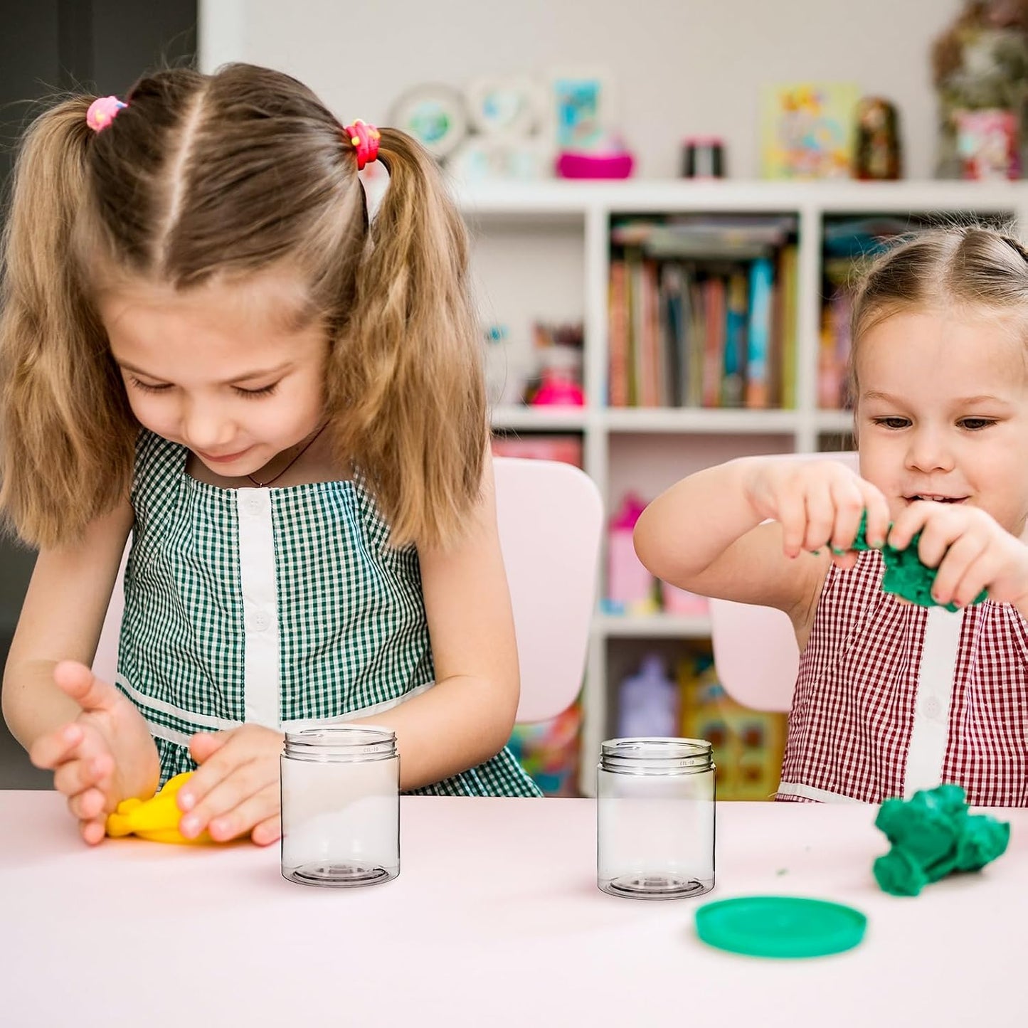 SATINIOR 100 Pcs Plastic Jars with Lids Small Containers Lids Wide Mouth Small Plastic Containers for Lotion Cream Rhinestones Body Butters Travel Storage(10 oz,Black)-Velvo Beauty