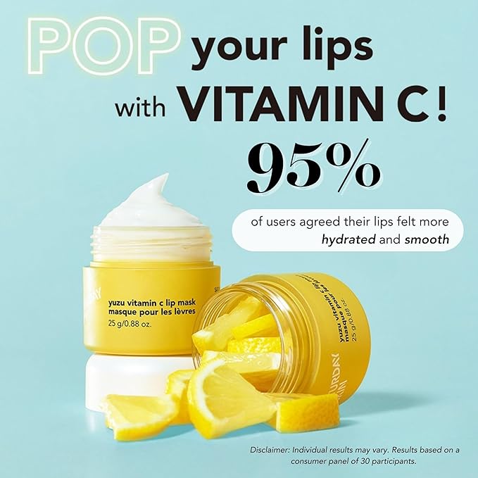 Saturday Skin Yuzu Vitamin C Lip Mask Overnight Lip Sleeping Mask Moisturizing For All Skin Types Softer & Smoother Pout Lip Balm Hydrating Infused with Vitamin B5 Non-Sticky, Vegan & Cruelty-Free-Velvo Beauty