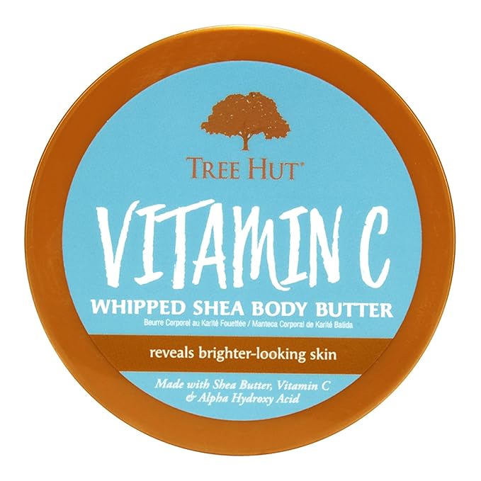Tree Hut Vitamin C Whipped Shea Body Butter, 8.4oz, Lightweight, Long-lasting, Hydrating Moisturizer with Natural Shea Butter for Nourishing Essential Body Care-Velvo Beauty