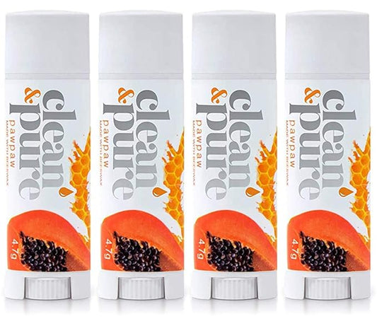 Lip Balm 4-Pack (Pawpaw) | Lip Care Set With 100% All Natural Beeswax and Vitamin E Oil | Flavored Lip Balm for Dry, Chapped Lips | Made in Australia…-Velvo Beauty