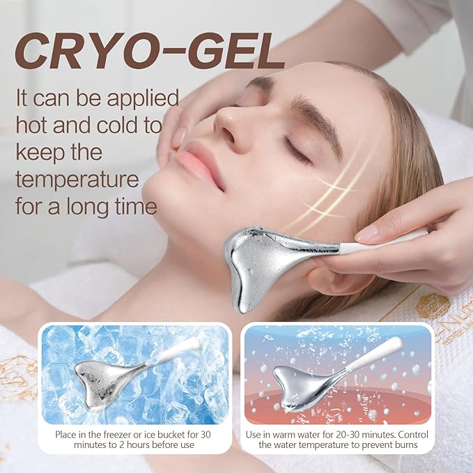 Ice Globes for Face Cryo Sticks Set, Ice Roller Stainless Steel Facial Massage Skin Care Tools for Cooling & Hot Spa-Velvo Beauty