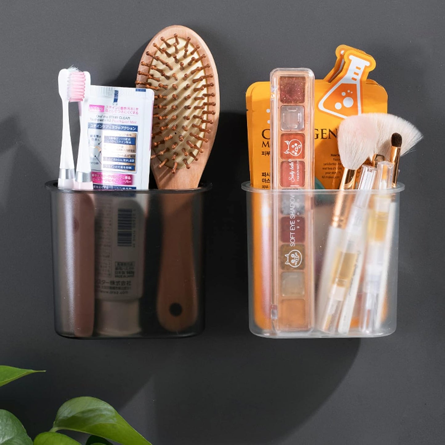 Toothbrush Holders Wall Mounted, Self Adhesive Tooth Brush Holder for Bathroom Electric Toothbrush Toothpaste Razor Bathroom Accessories(Clear)-Velvo Beauty